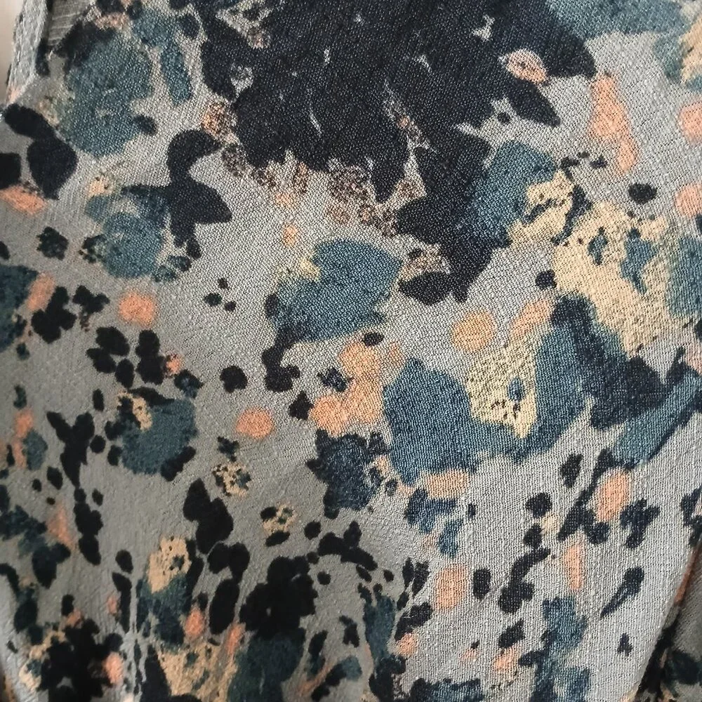 Free People Size S All the Right Ruffles Blue Floral Romper Flutter Sleeve Vneck